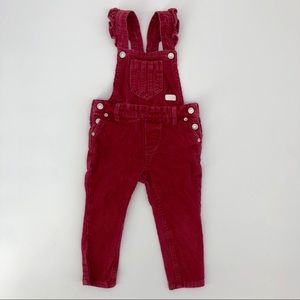 7 For all Mankind toddler girl red overalls 24M